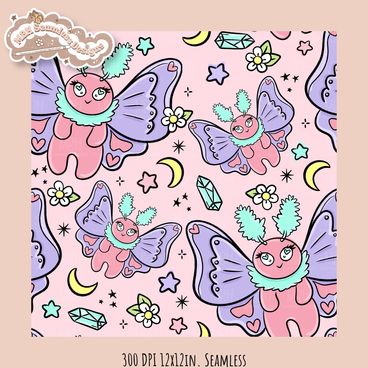 Cryptid • Hextober 25 // Seamless Pattern // PNG // Assorted Colorways