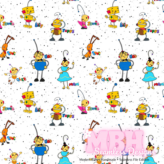 Rolie Polie Olie SPEX Seamless Pattern MULTIPLE COLORWAYS