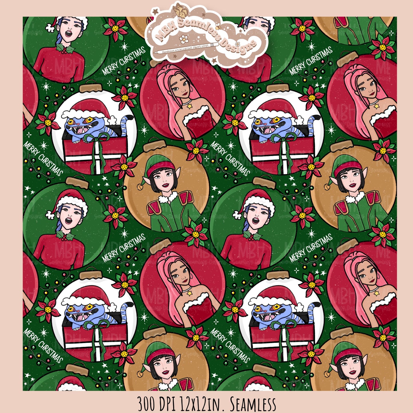KPDH Ornaments Seamless Pattern // PNG// Multiple Colorway Options