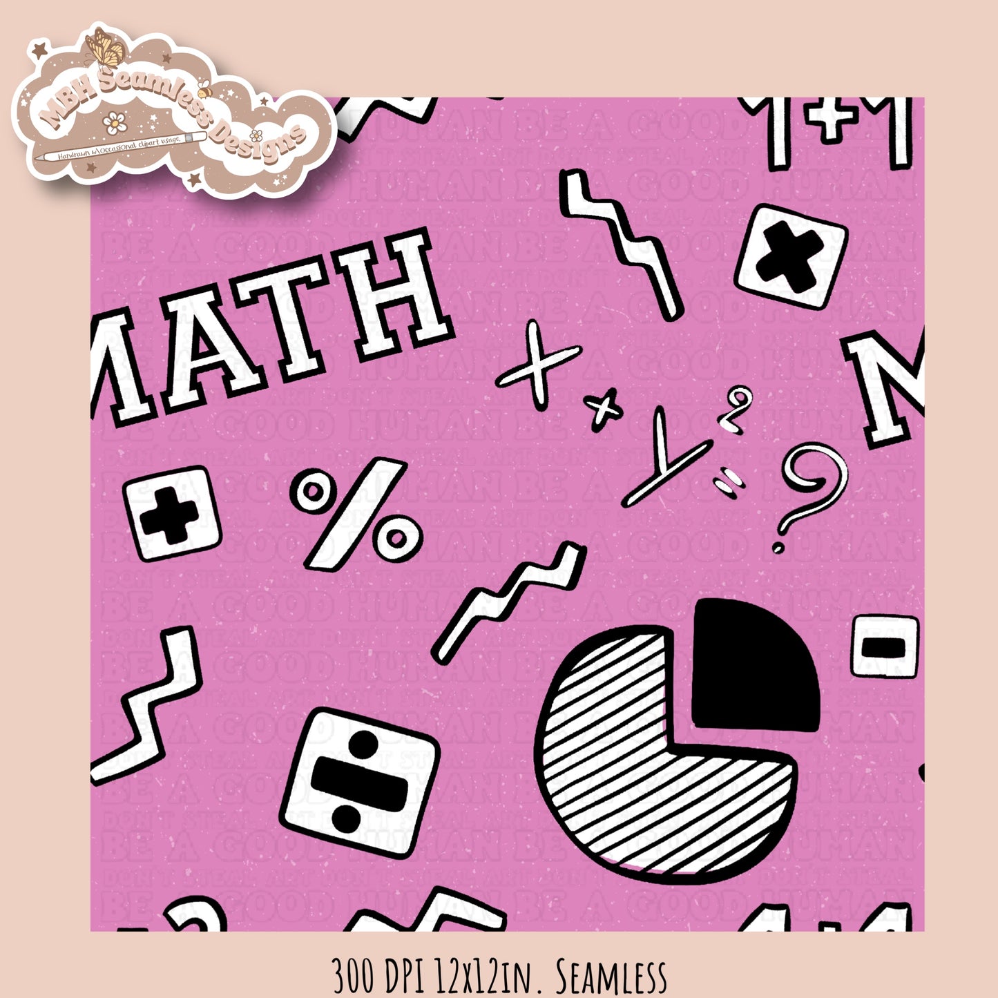 Math Seamless Pattern • Multiple Colorway Options