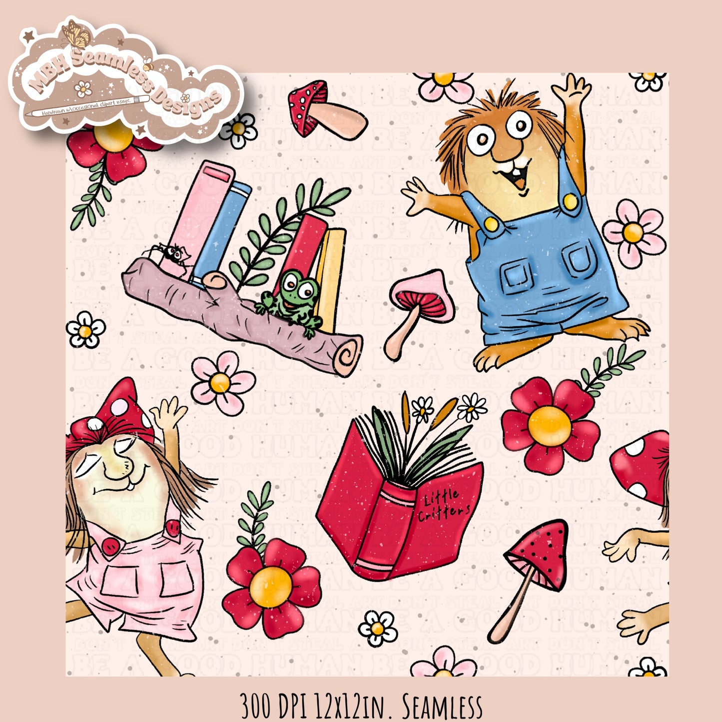 Little Critters Seamless Pattern // PNG // Multiple Colorways