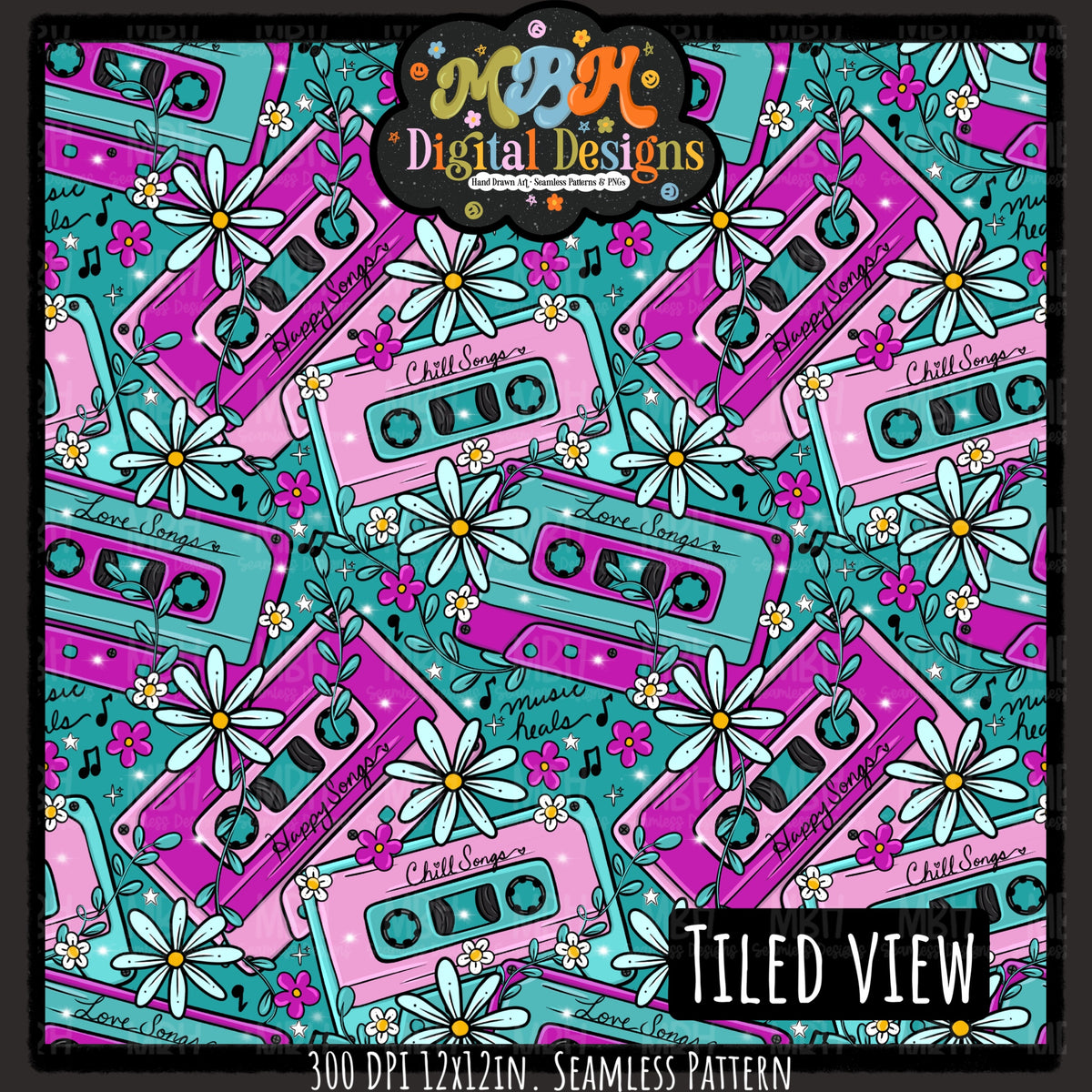 Hextober Day 1 •Music Seamless Pattern // PNG // MULTIPLE COLORWAYS (Hextober files are not available in drives.)