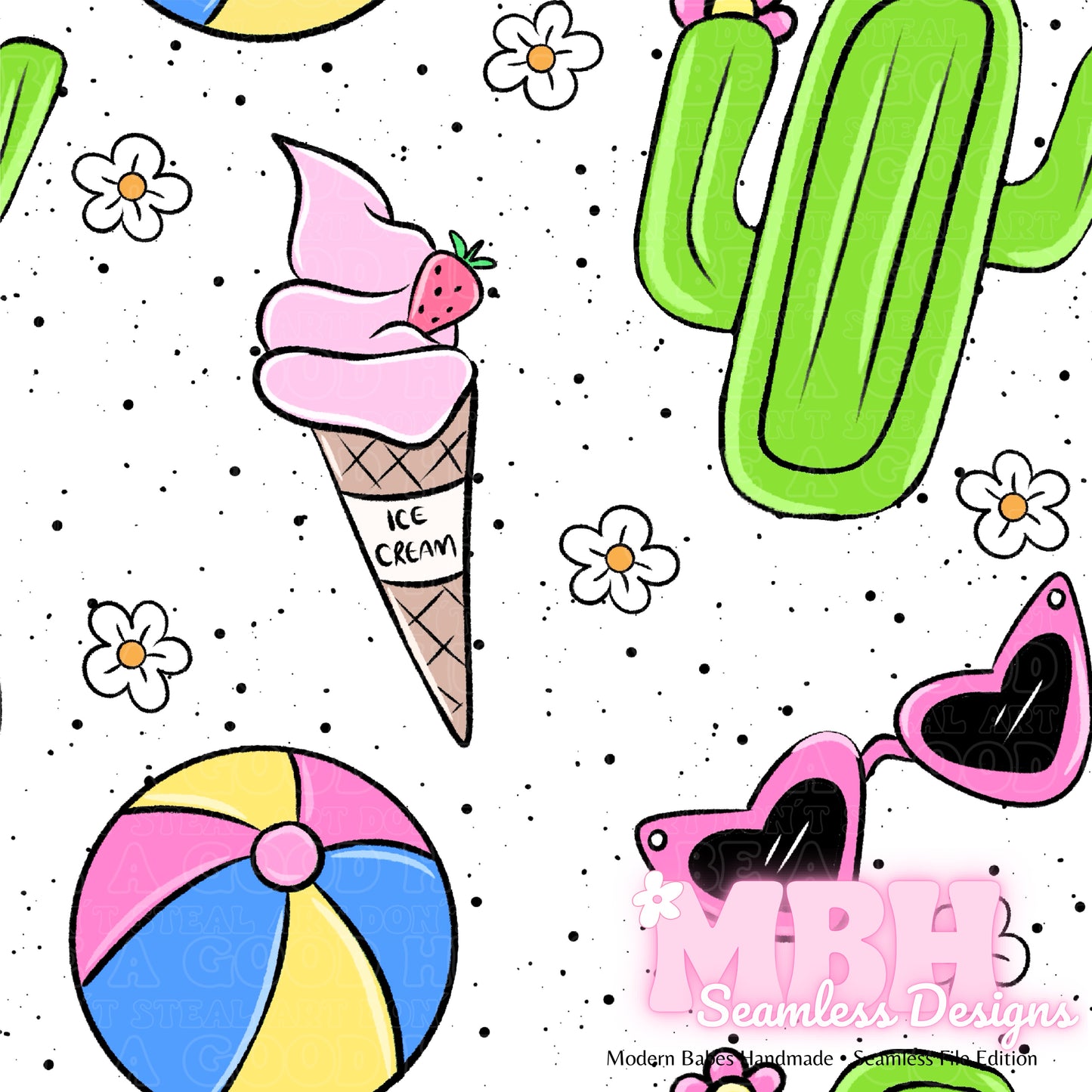 Summer Vibes Seamless Pattern MULTIPLE COLORWAYS