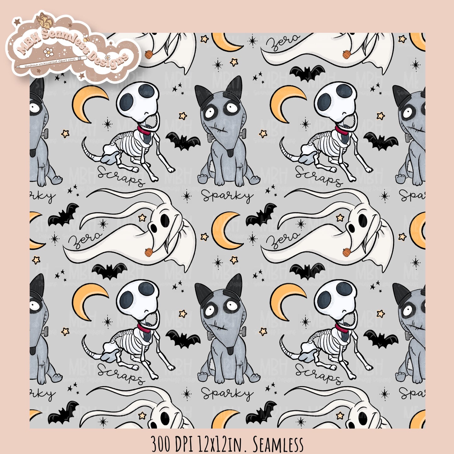 Burton Dogs Seamless Pattern // Multiple Colorway Options
