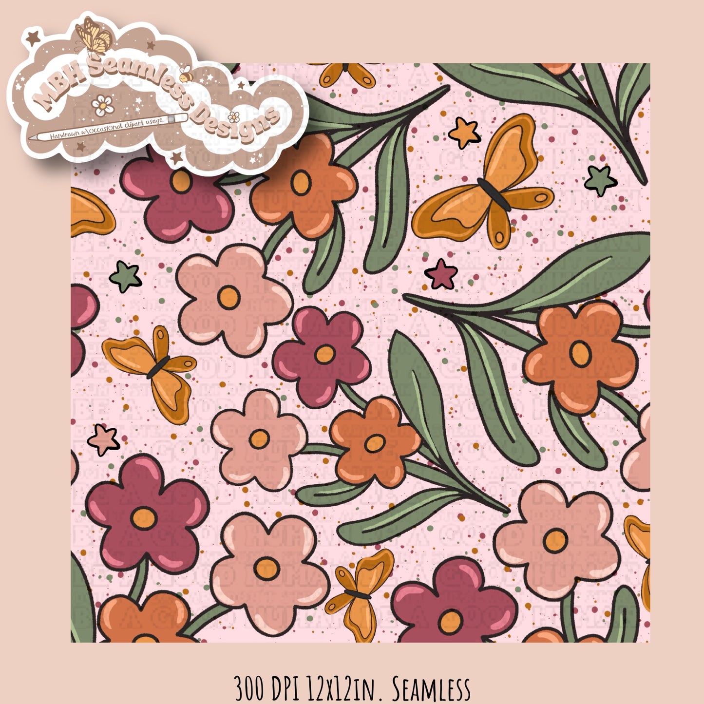 Fall Flowers Seamless & COORD MULTIPLE COLORWAYS