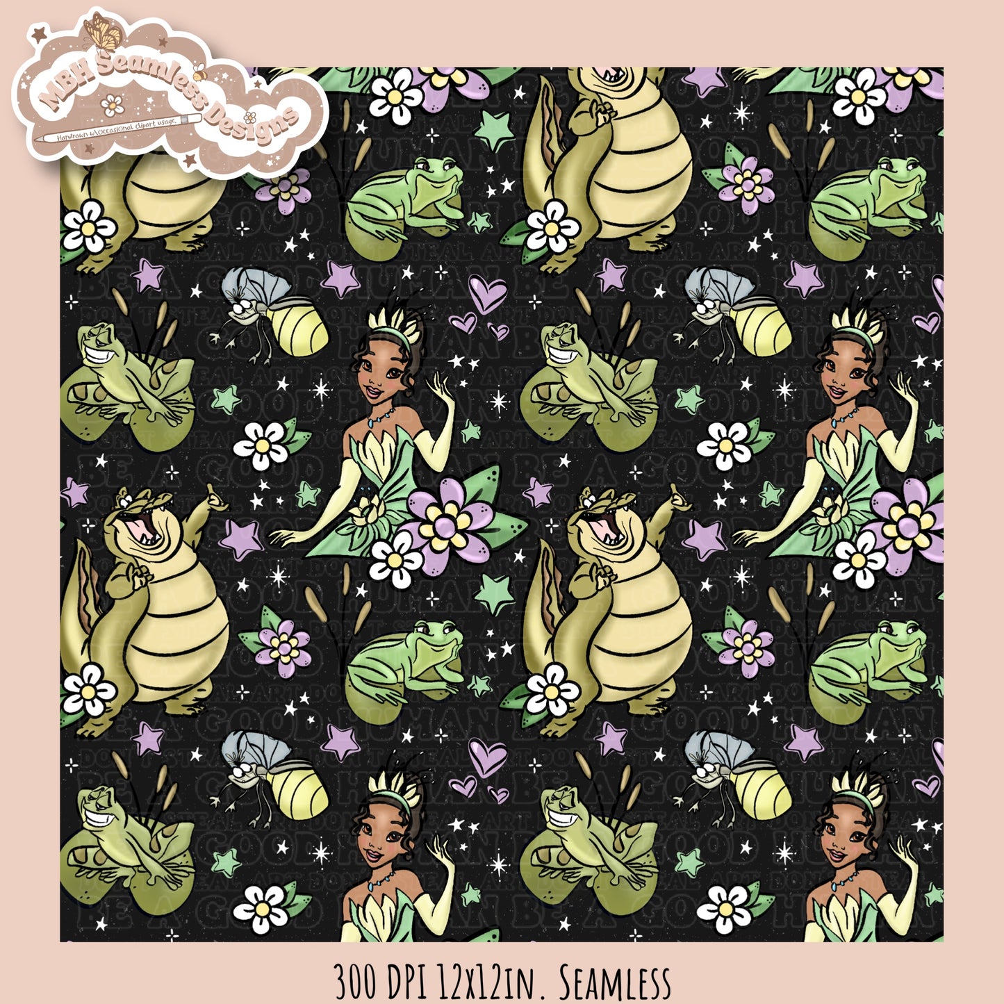 Tiana & Friends Seamless Pattern & PNG