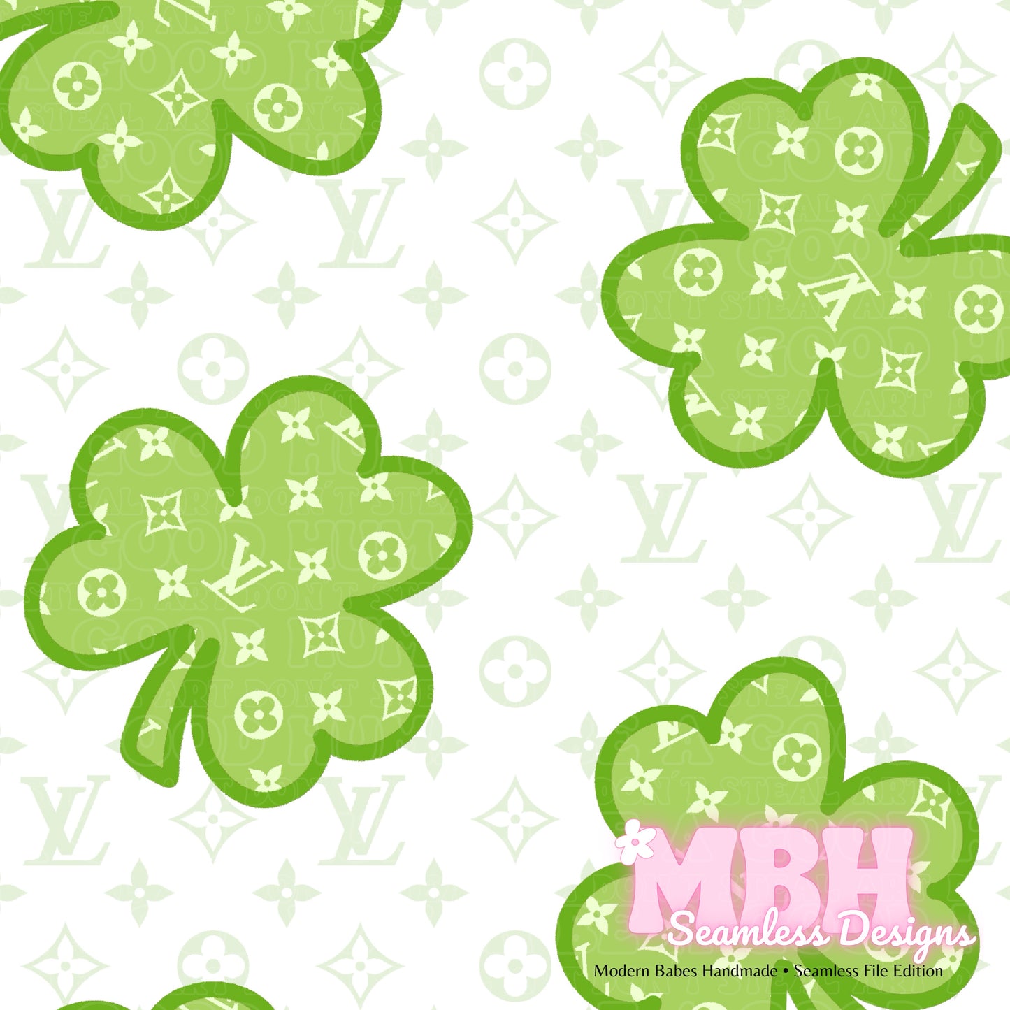 Boujee Shamrocks Assorted Colorways Seamless Pattern