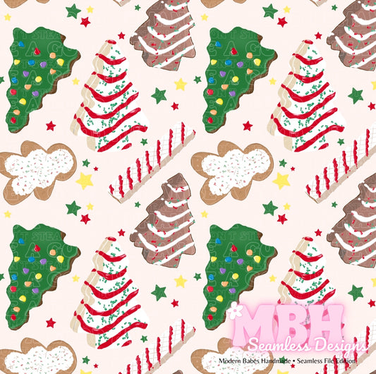 Starry Holiday Snacks Seamless Pattern