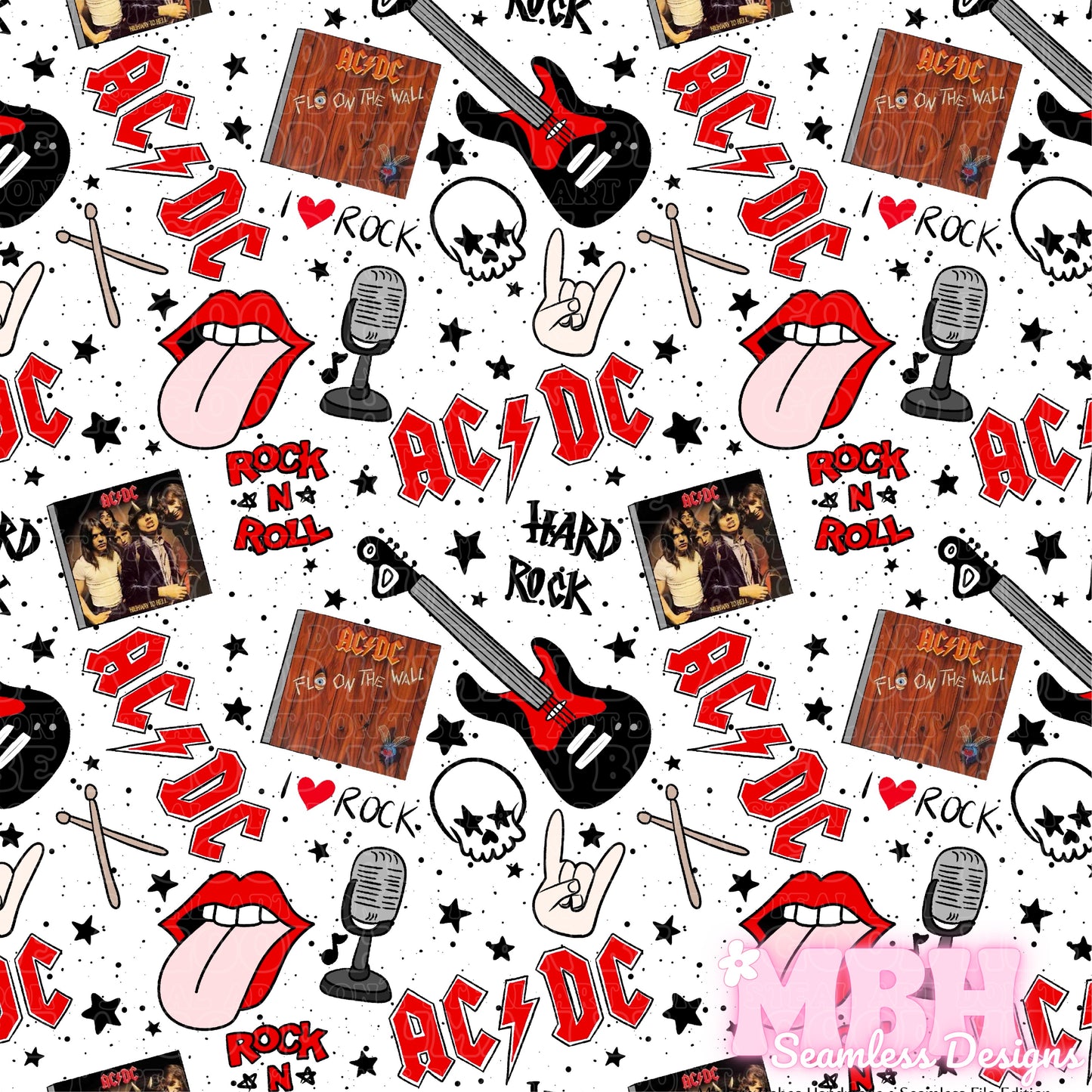 ACDC Seamless Pattern MULTIPLE COLORWAYS