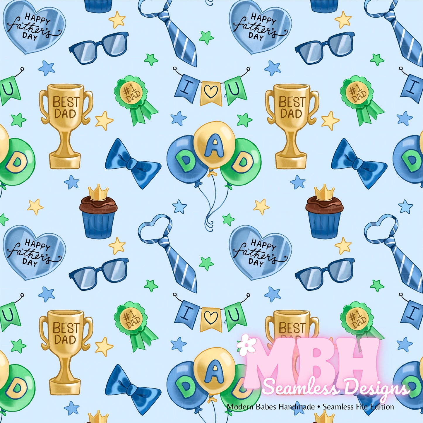 Father’s Day Seamless Pattern MULTIPLE COLORWAYS