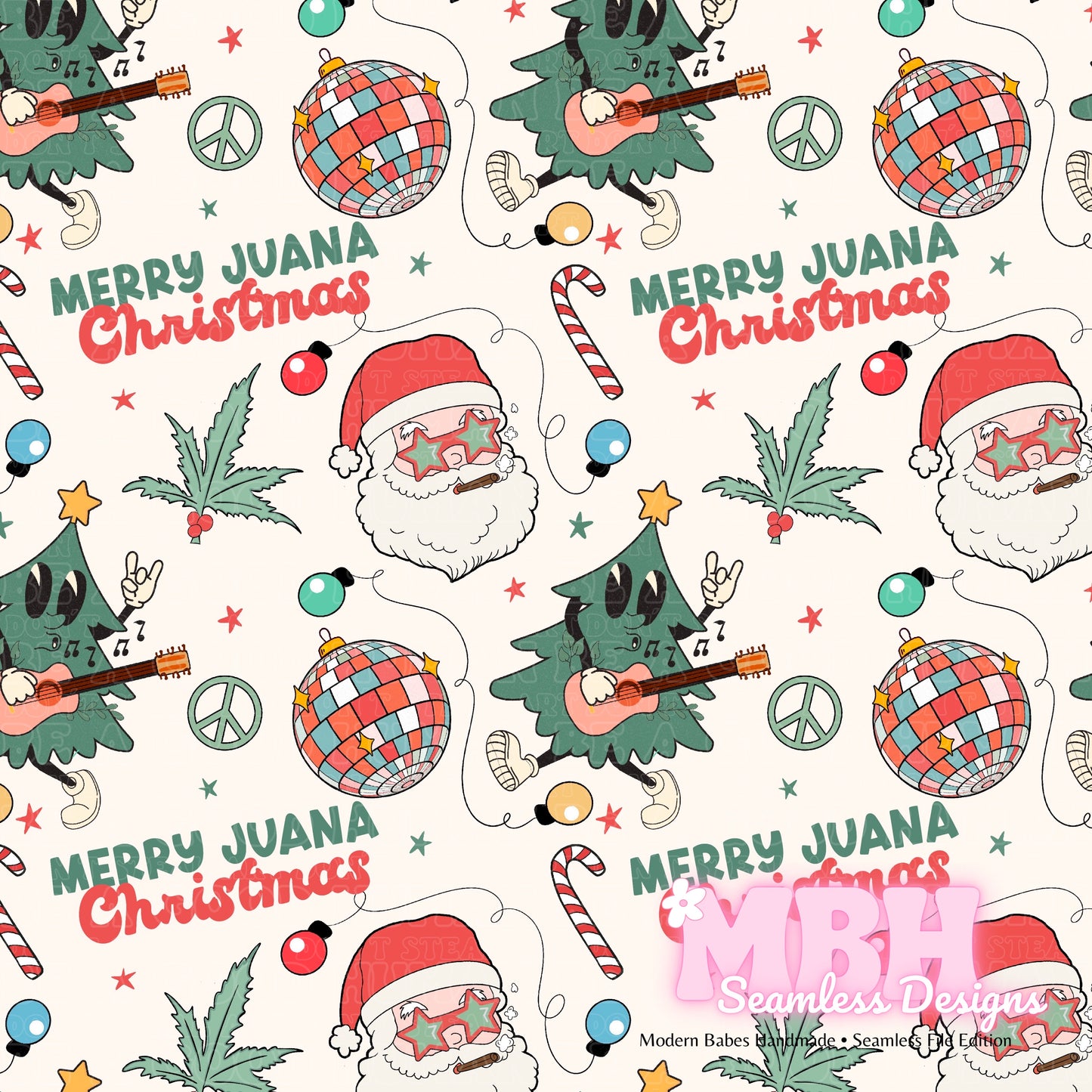 MerryJuana Christmas Seamless & PNG Pattern
