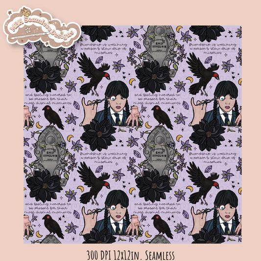 Wednesday Friends Quote Seamless Pattern // PNG // Assorted Colorways