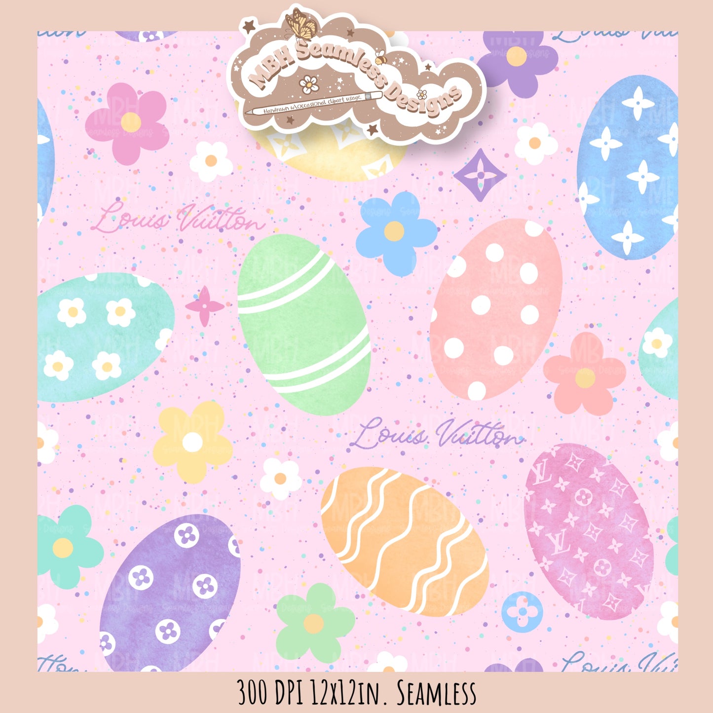 Boujee Easter Eggs Seamless Pattern //MULTIPLE COLORWAY OPTIONS