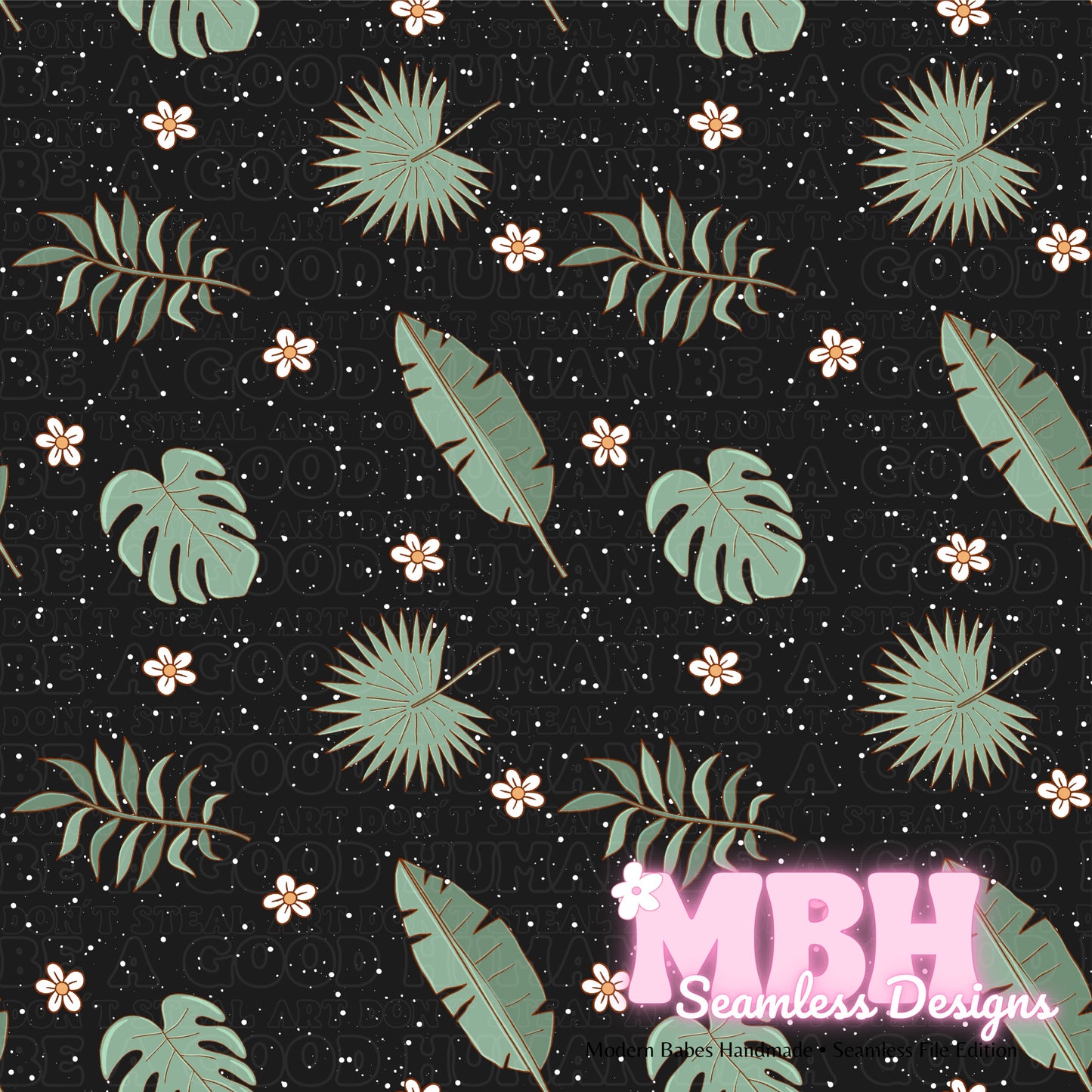 Tropical Leaves Seamless Pattern MULTIPLE COLORWAYS