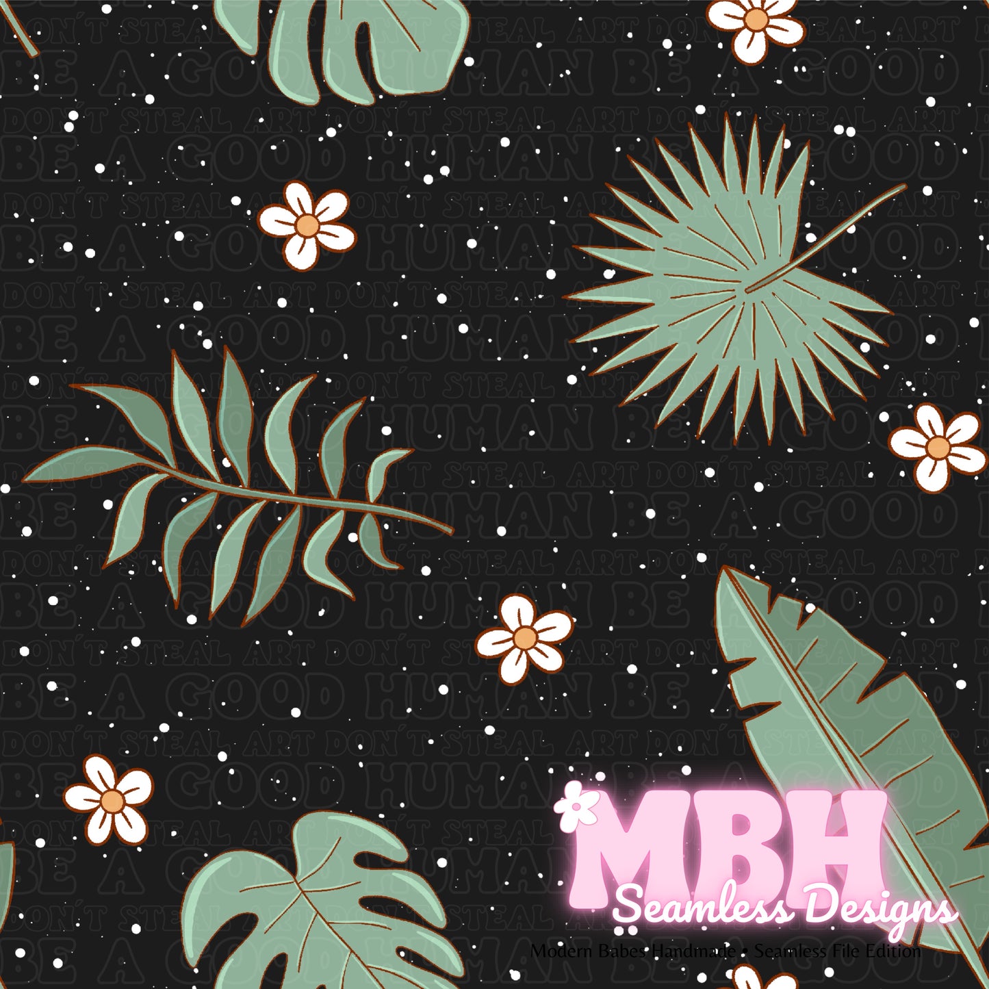 Tropical Leaves Seamless Pattern MULTIPLE COLORWAYS