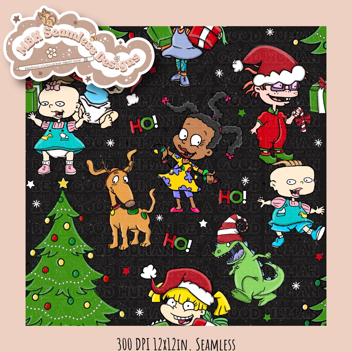 Rugrats Christmas Seamless MULTIPLE COLORWAYS