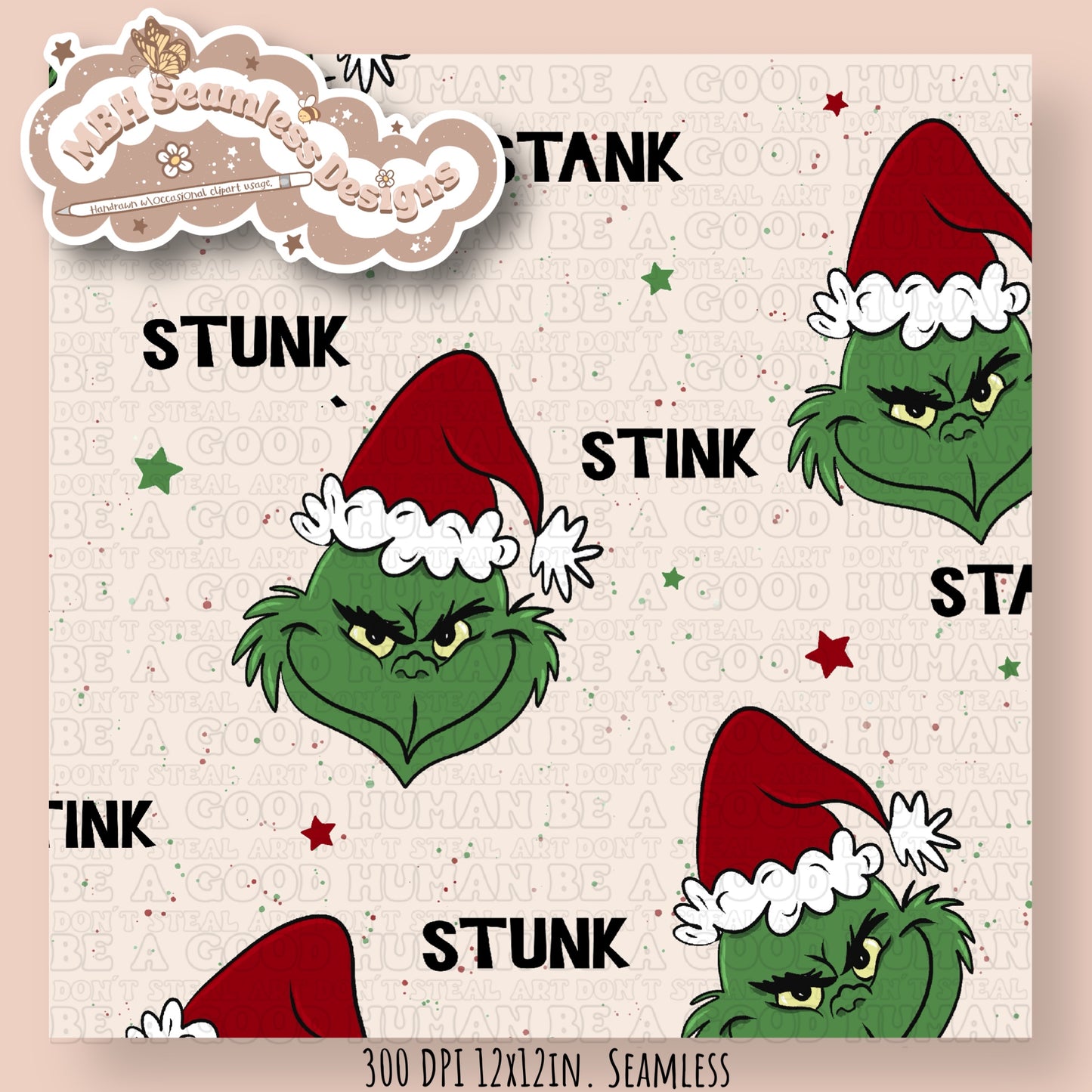 Stink Stank Stunk ASSORTED COLORS Seamless Pattern