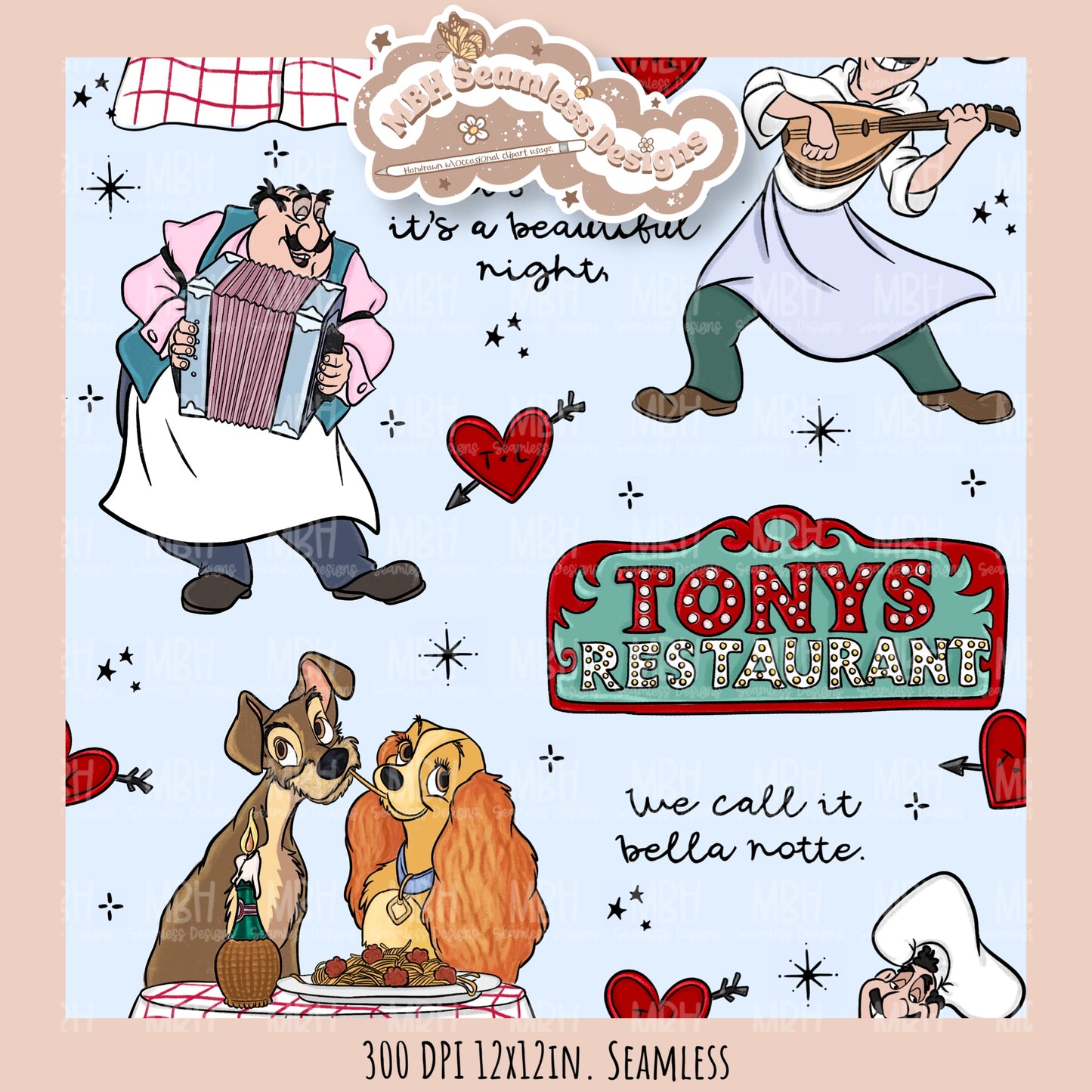 Bella Note L&T Seamless Pattern // PNG // Multiple Colorway Options