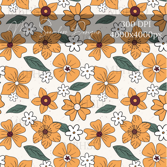 Vintage Golden Floral Seamless Pattern