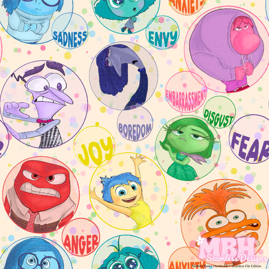 Emotions 2 Bubbles Seamless Pattern MULTIPLE COLORWAYS