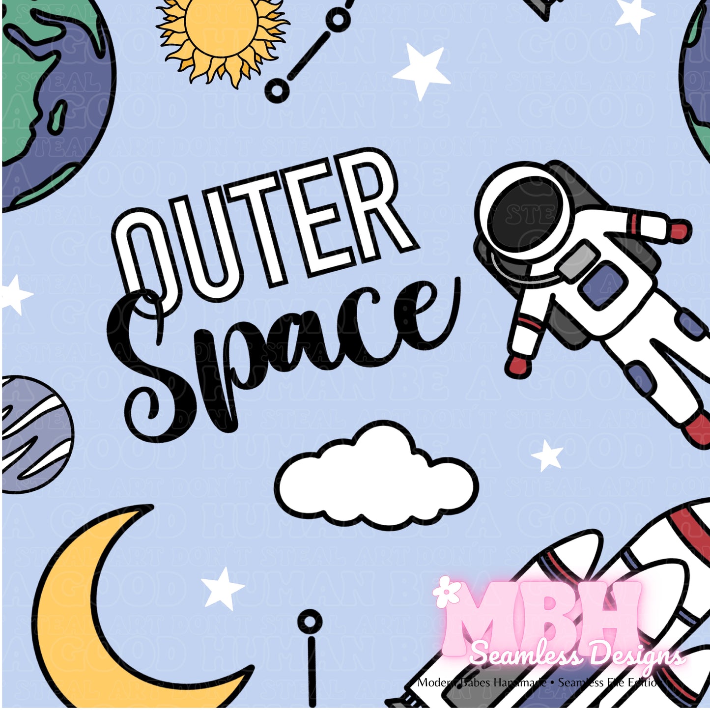 Outer Space ASSORTED COLORWAYS Seamless Pattern