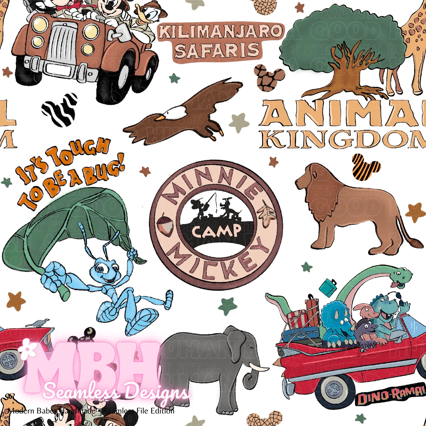 Animal Kingdom Seamless Pattern MULTIPLE COLORWAYS