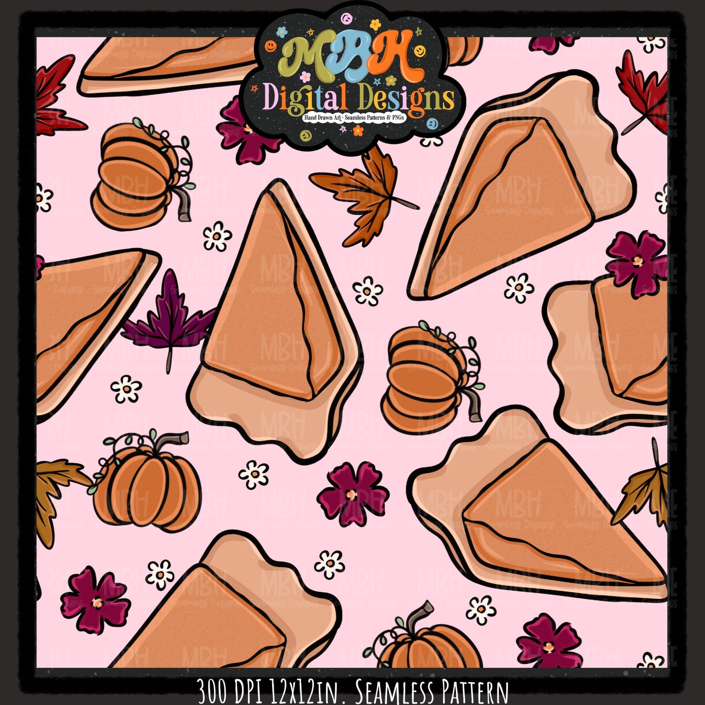 Ditsy Floral Pumpkin Pie Seamless MULTIPLE COLORWAYS