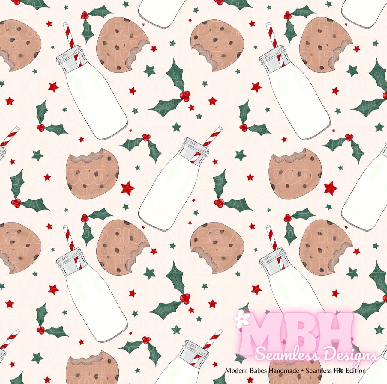 Milk Cookies Seamless Pattern