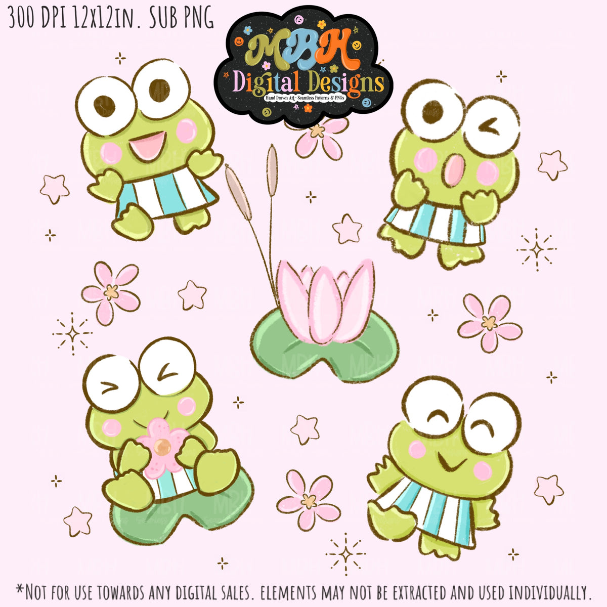 Hextober Day 5 • Frog Seamless Pattern // PNG // MULTIPLE COLORWAYS (Hextober files are not available in drives.)
