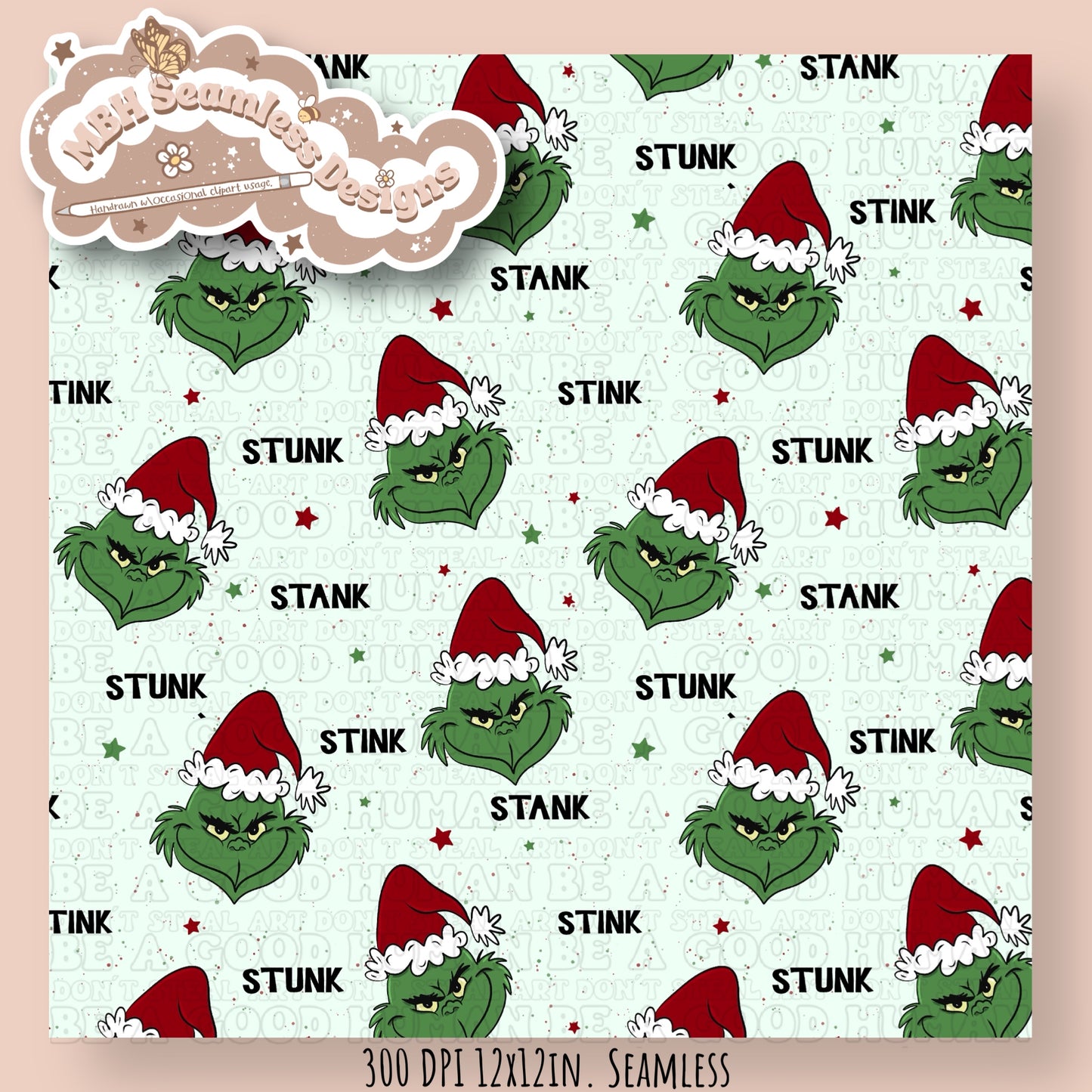 Stink Stank Stunk ASSORTED COLORS Seamless Pattern