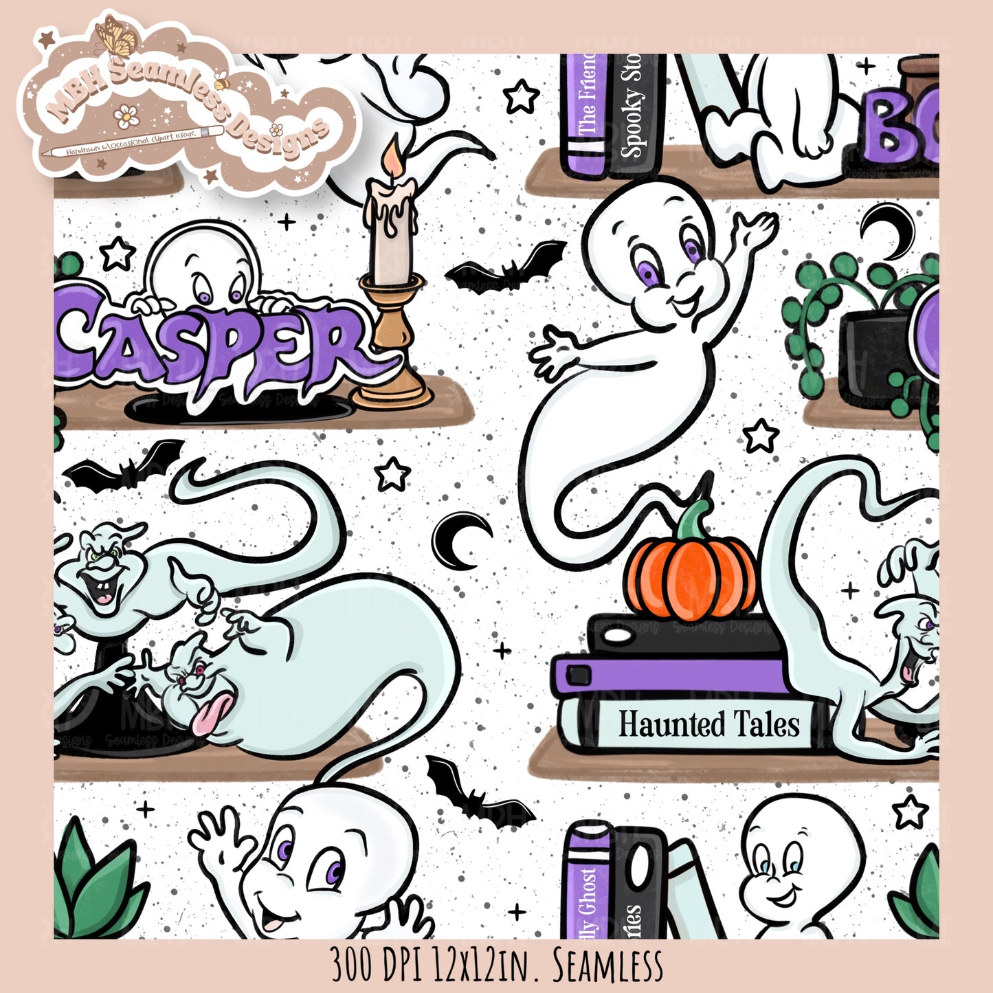 Casper Shelves Seamless Pattern // PNG // Multiple Colorway Options