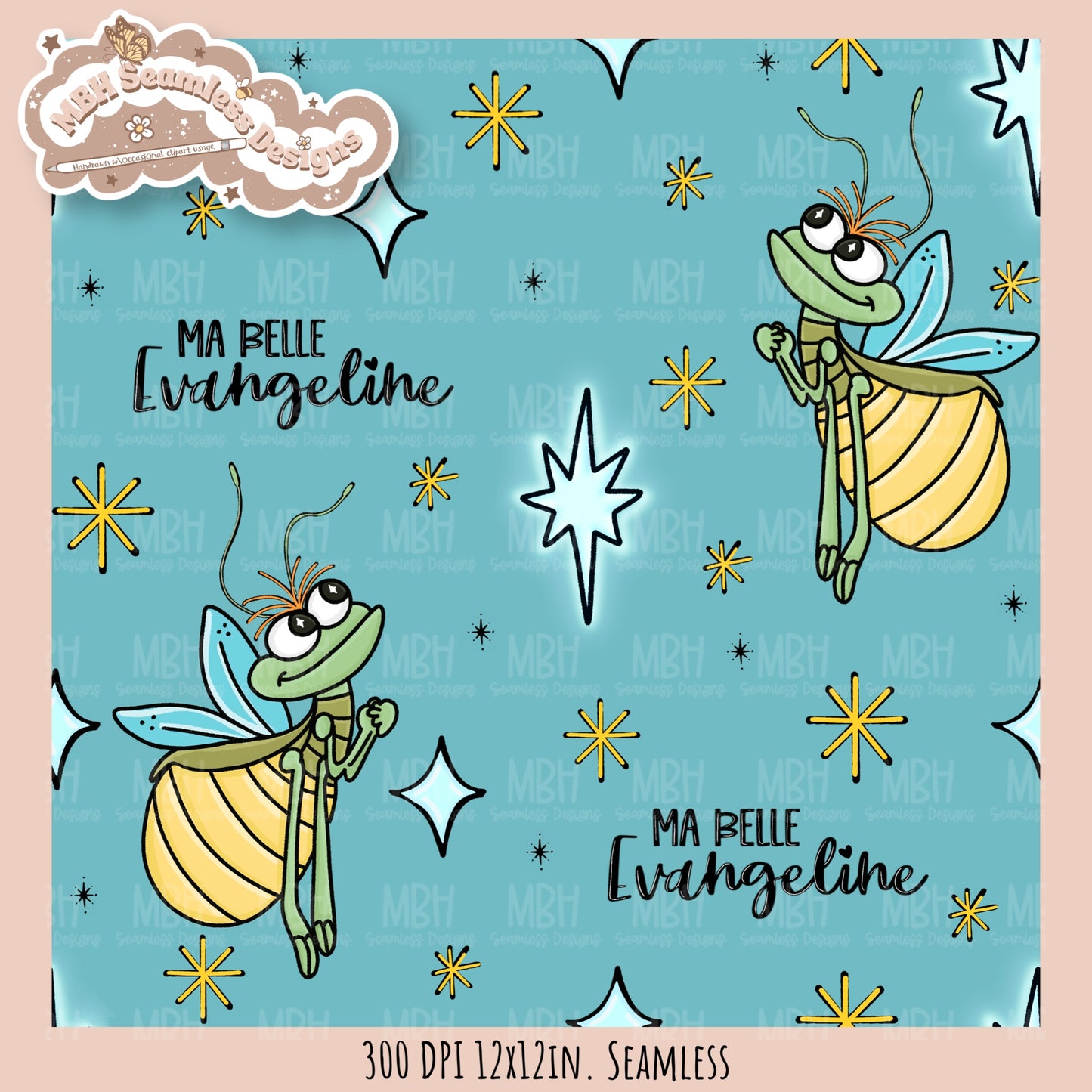 Ray & Evangeline Seamless Pattern // PNG • Multiple Colorway Options