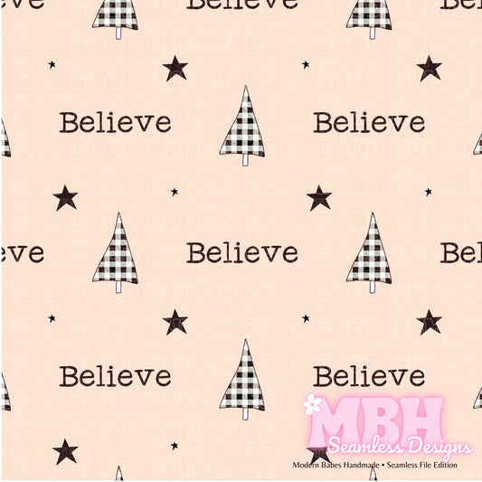 Believe Assorted Colorways Seamless Pattern