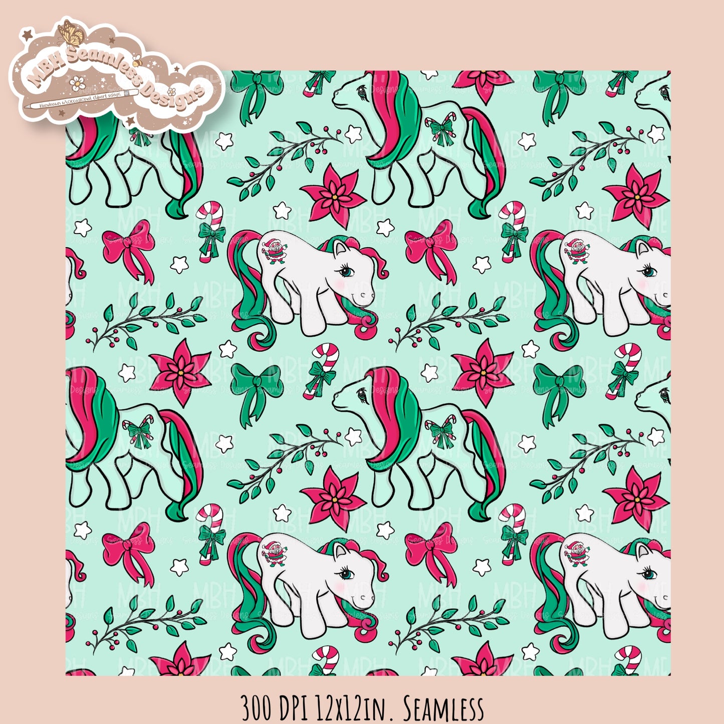 MLP Christmas Seamless Pattern // Assorted Colorways