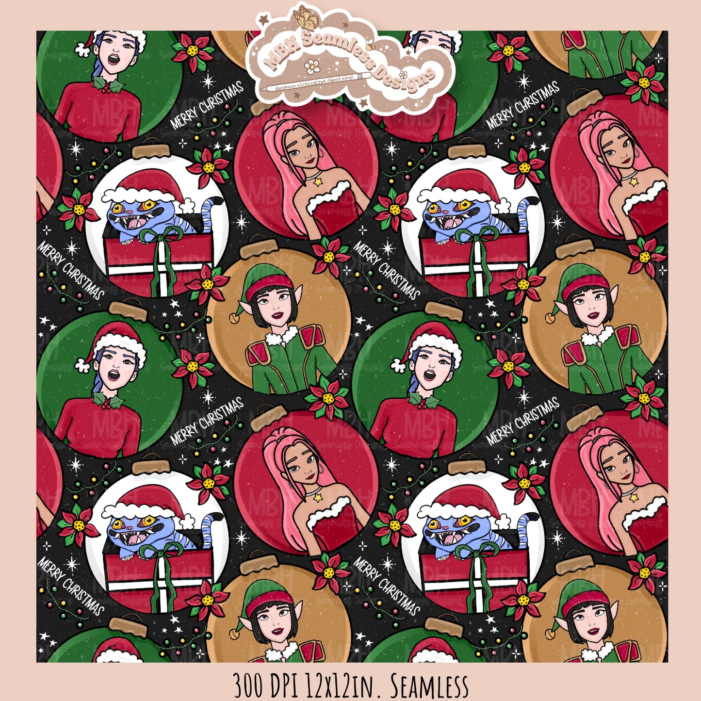 KPDH Ornaments Seamless Pattern // PNG// Multiple Colorway Options