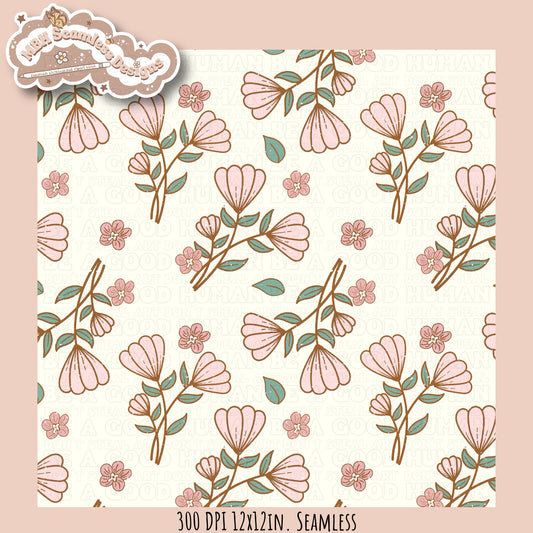 Bohemian Flowers Seamless Pattern