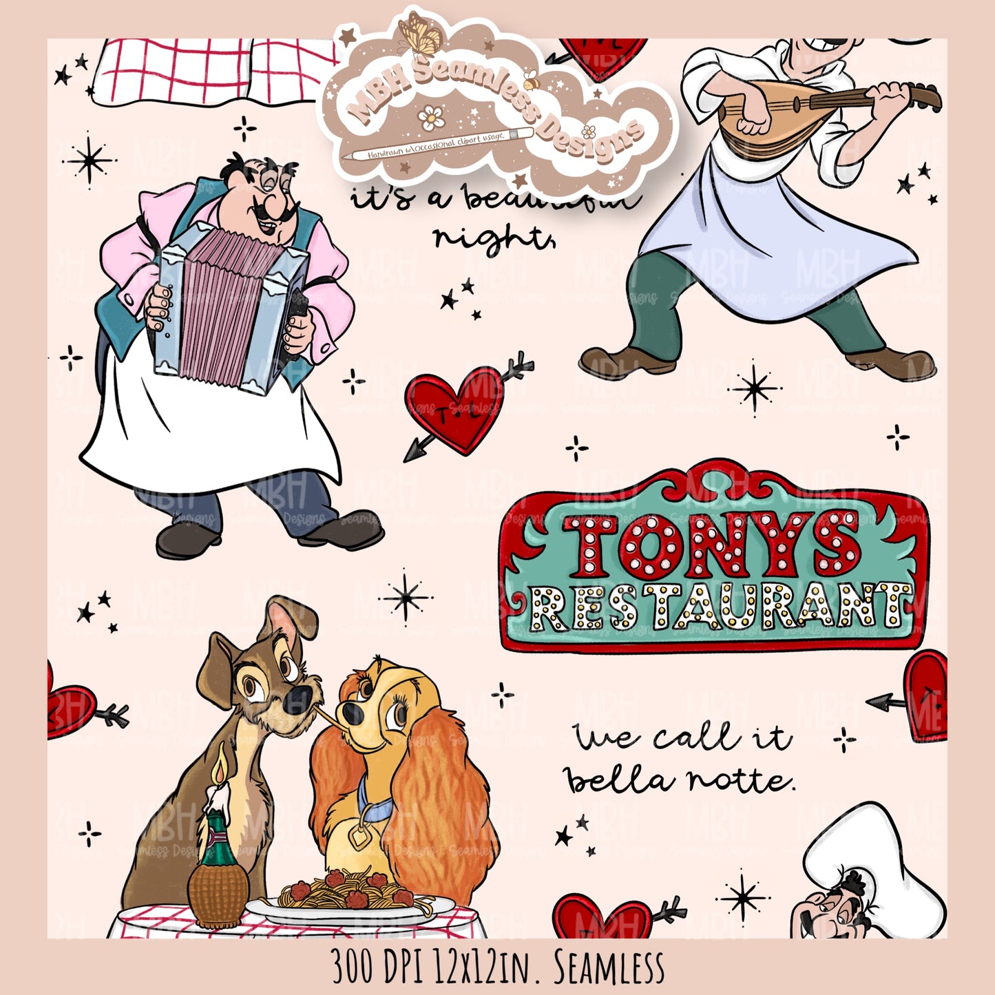 Bella Note L&T Seamless Pattern // PNG // Multiple Colorway Options