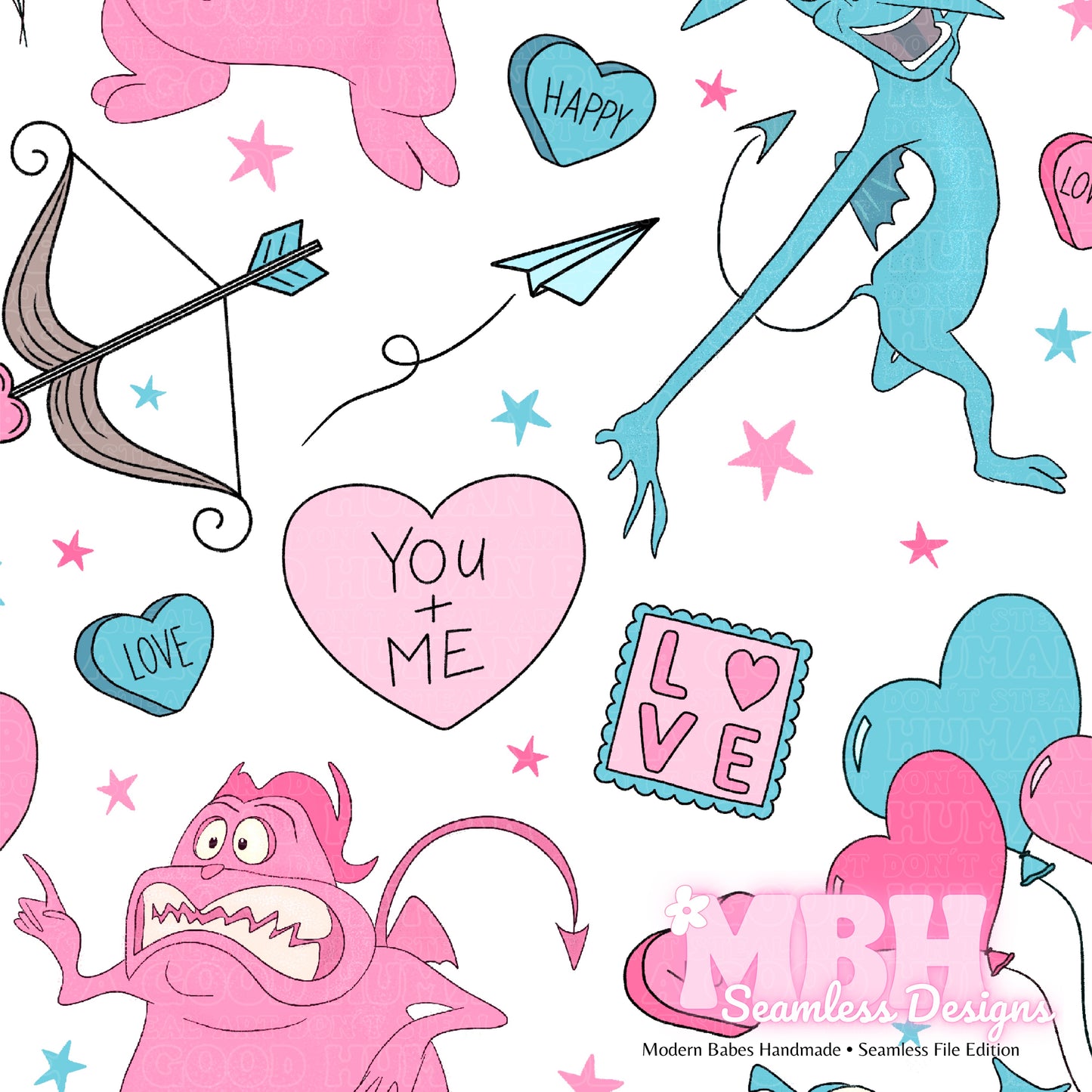 Pain & Panic Valentine Assorted Colorways  Seamless Pattern