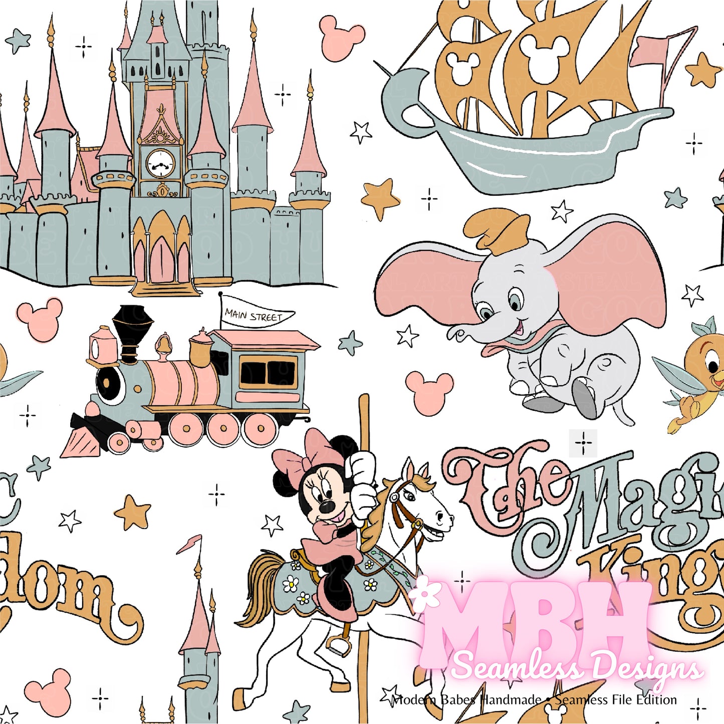 Boho Magic Place Seamless Pattern & PNG MULTIPLE COLORWAYS