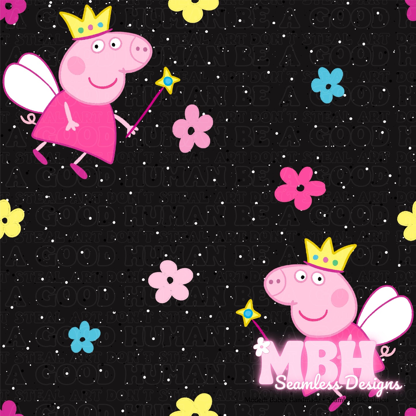 Peppa Fairy Floral Spex Seamless Pattern