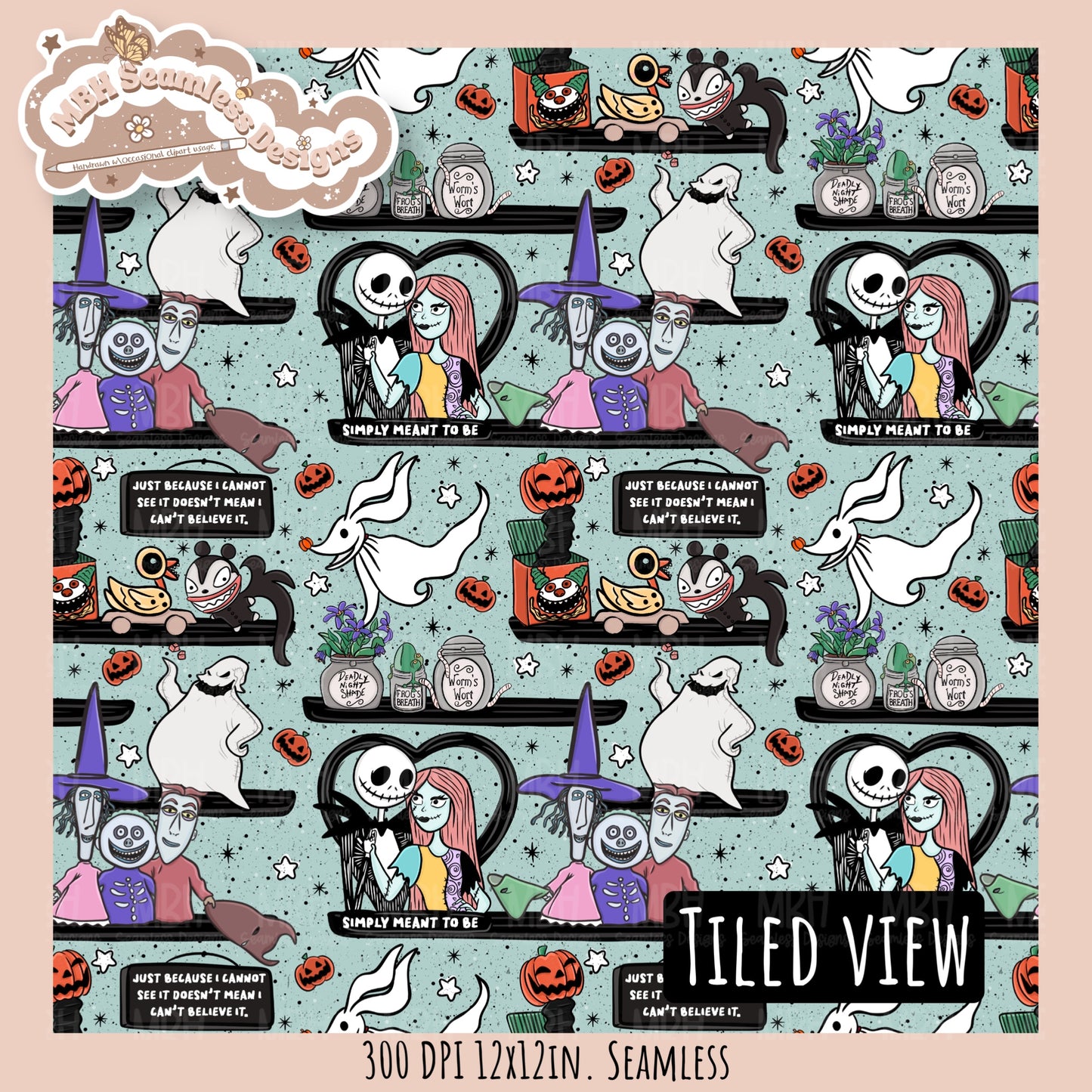 NBC Shelves Seamless Pattern // PNG // Assorted Colorway Options