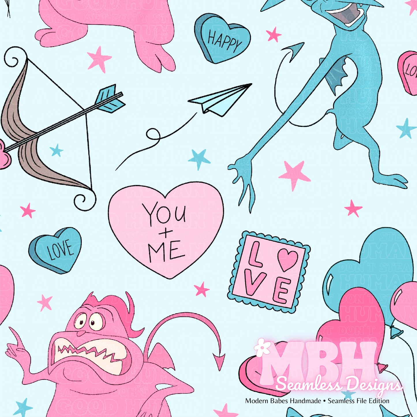 Pain & Panic Valentine Assorted Colorways  Seamless Pattern