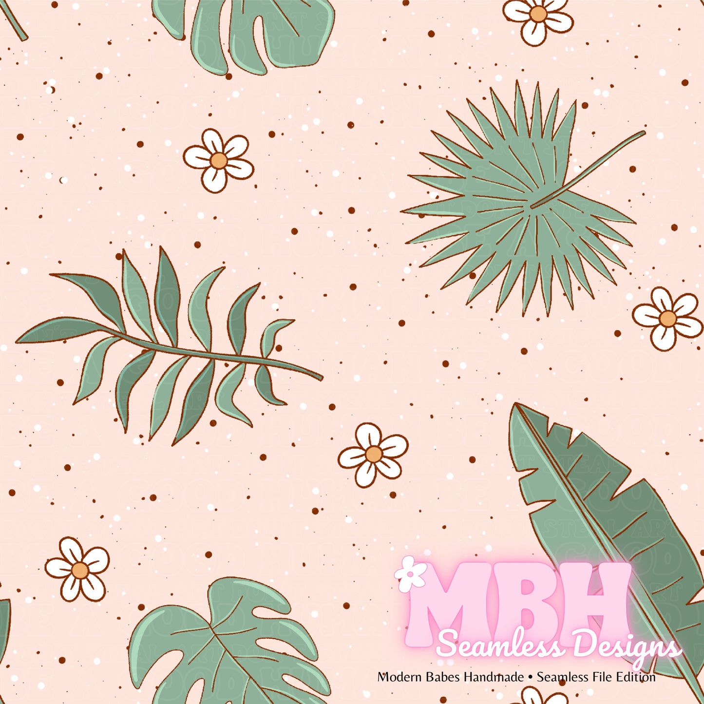 Tropical Leaves Seamless Pattern MULTIPLE COLORWAYS