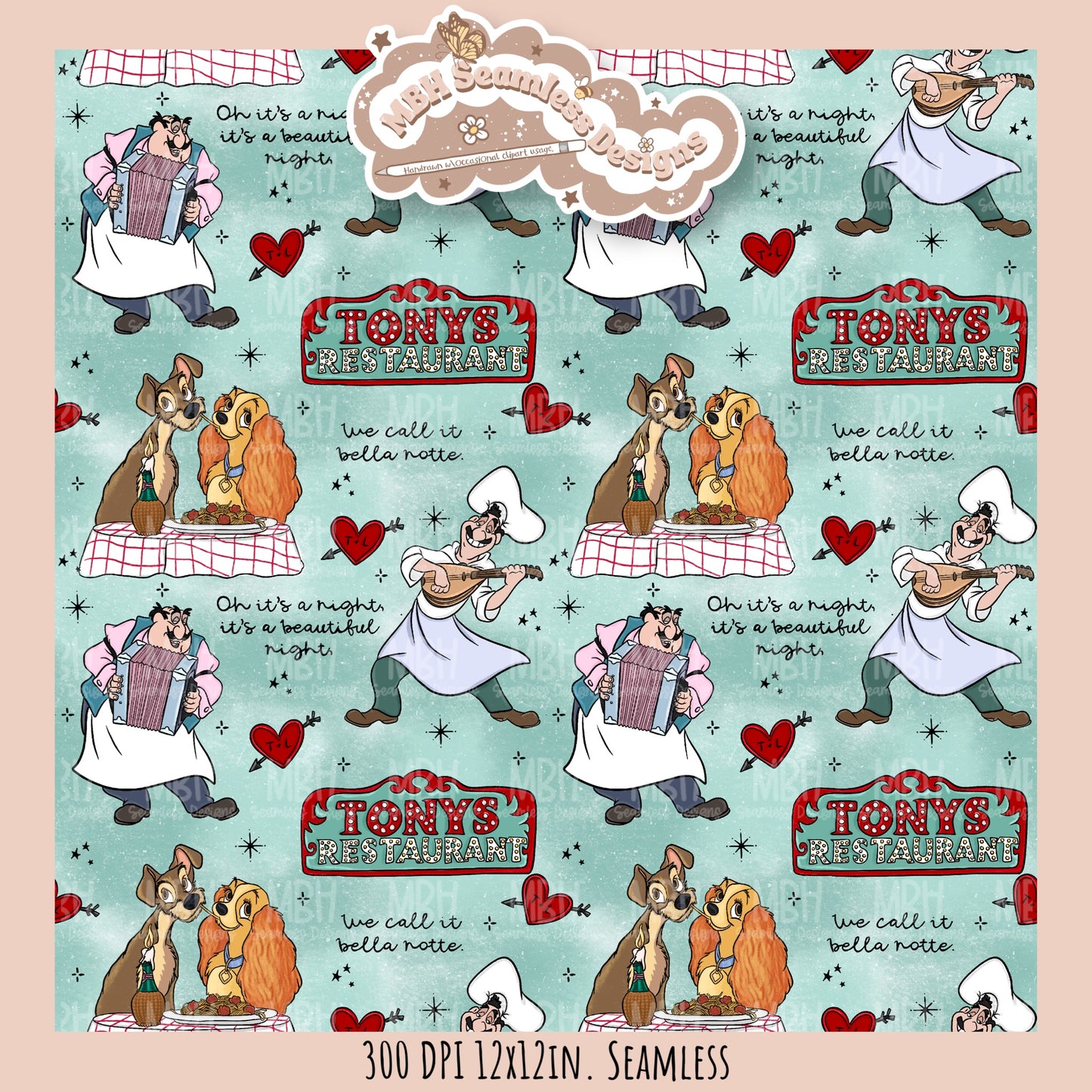 Bella Note L&T Seamless Pattern // PNG // Multiple Colorway Options