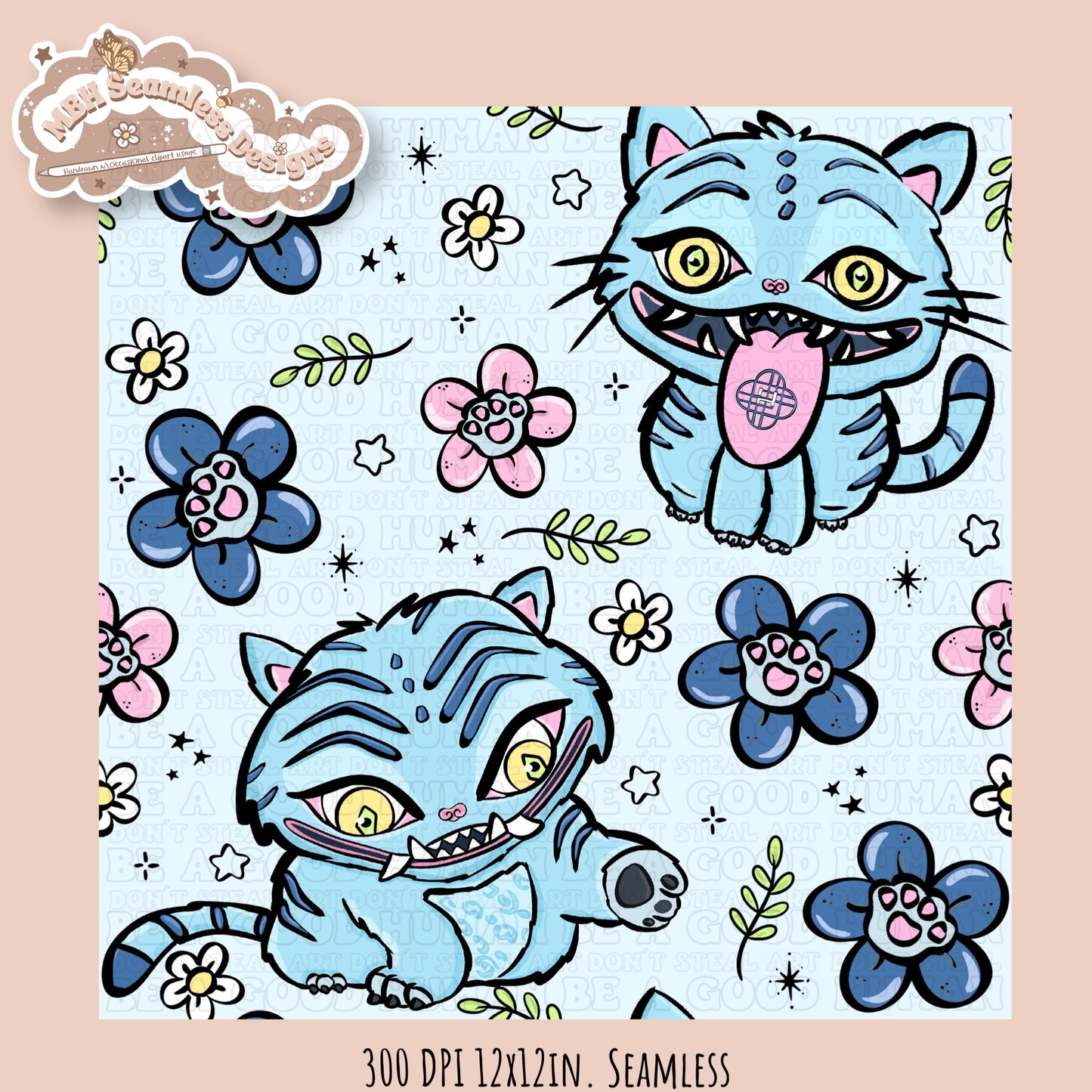 Derpy Floral Seamless Pattern // Multiple Colorway Options