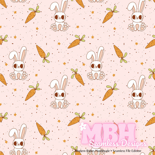 Cute Starry Bunny Carrots SPEX Seamless Pattern Multiple Colorways