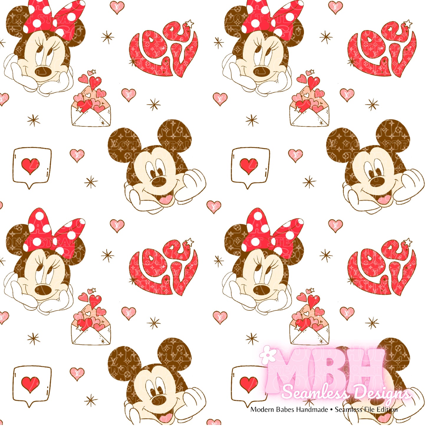 Boujee Mouse Love Seamless Pattern