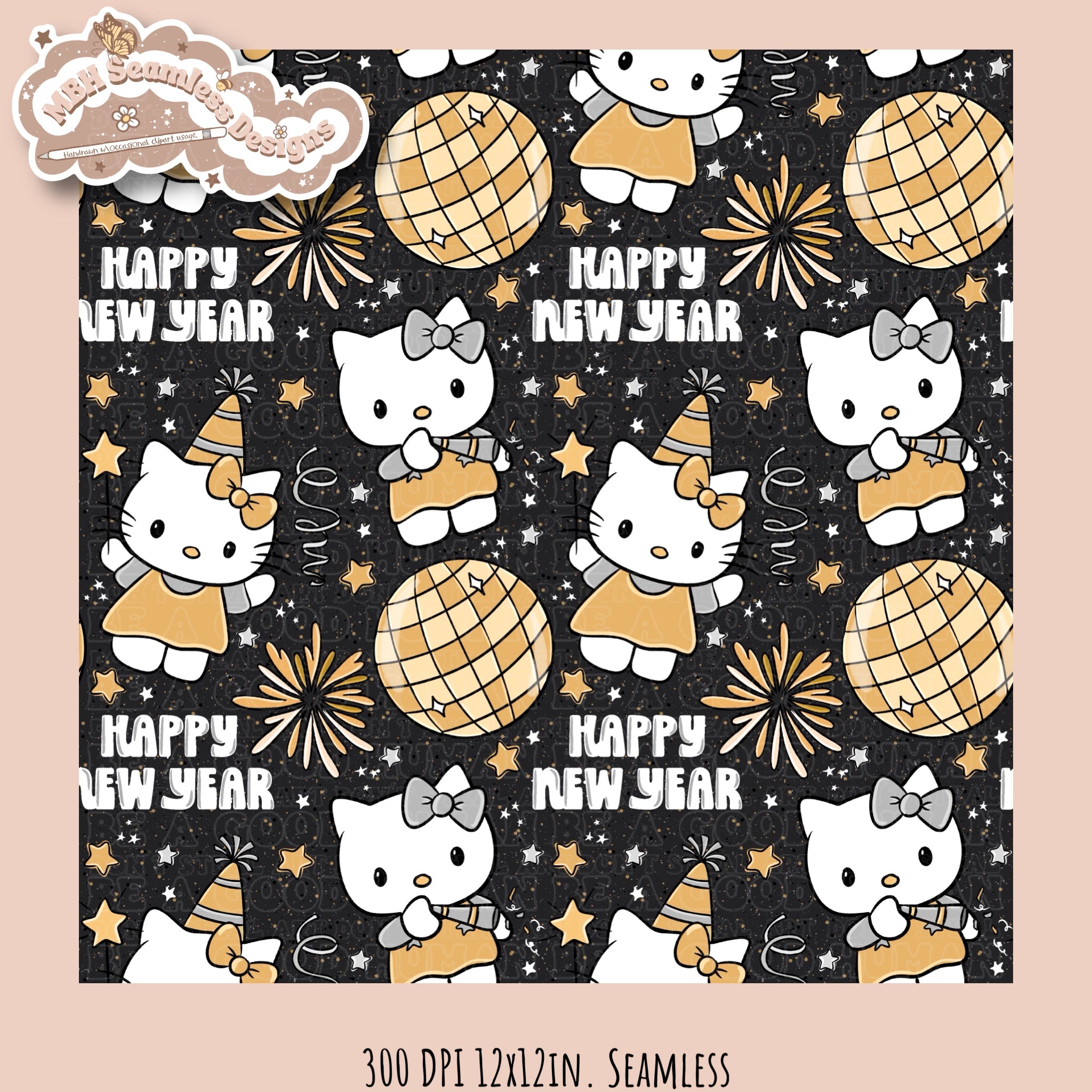 HK New Years Seamless Pattern MULTIPLE COLORWAYS – MBH Seamless Designs