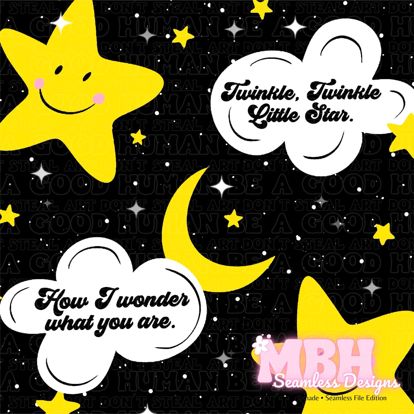 Twinkle Twinkle Little Star Seamless Pattern