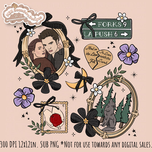 Twilight x Frames Seamless Pattern // PNG // Assorted Colorways